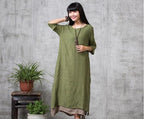 Loose Knitted Cotton Maternity Dress for Autumn Fashion