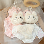 Cute Cat Cotton Bra Set