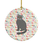 British Semi Longhair Cat Christmas Ceramic Ornament