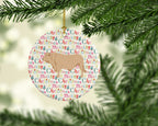 Charolais Cow Christmas Ceramic Ornament