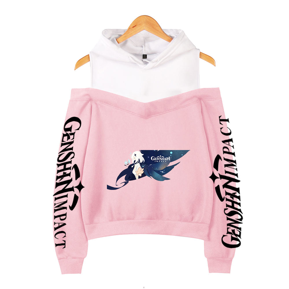 Women's Hooded Off-Shoulder Sweatshirt - Harajuku Style | Streetwear
