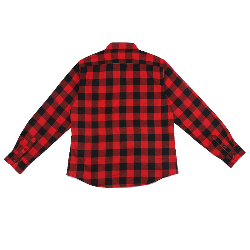 Yapu 100% Cotton Oversized Plaid Flannel Shirt Jacket