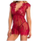 Lace Plus Size Lingerie and Sleepwear Set