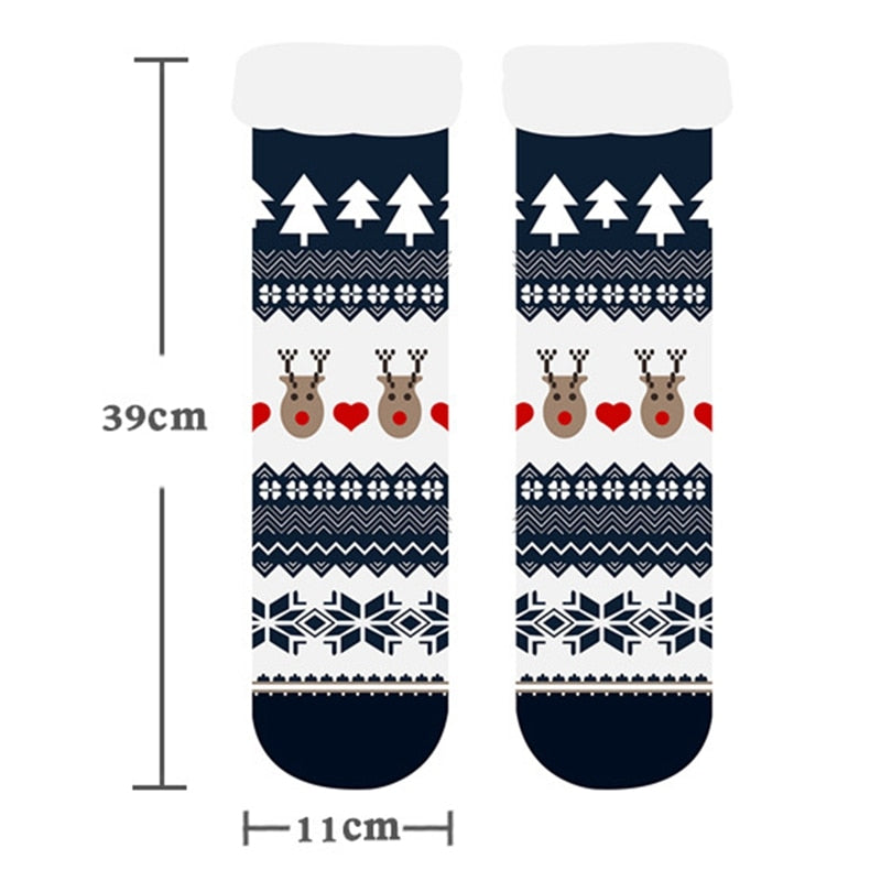 Thick Plush Women's Christmas Mid-Calf Floor Socks