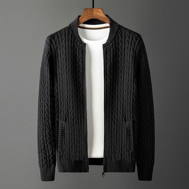 Men's Plus Size Striped Knitted Cardigan Jacket M-4XL