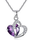 Amethyst Zirconia Necklace and Earring Set for Christmas