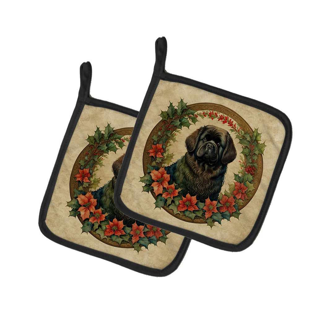 Newfoundland Christmas Flowers Pair of Pot Holders