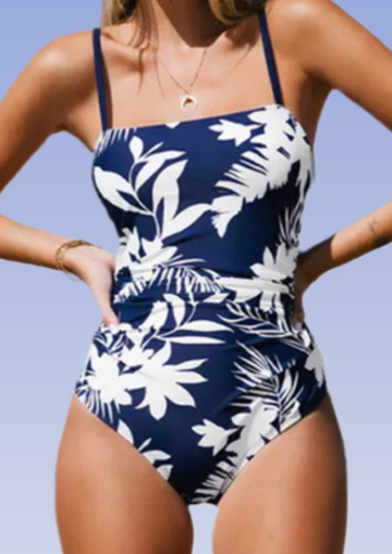 New European and American Sexy Printed One-Piece Swimsuit
