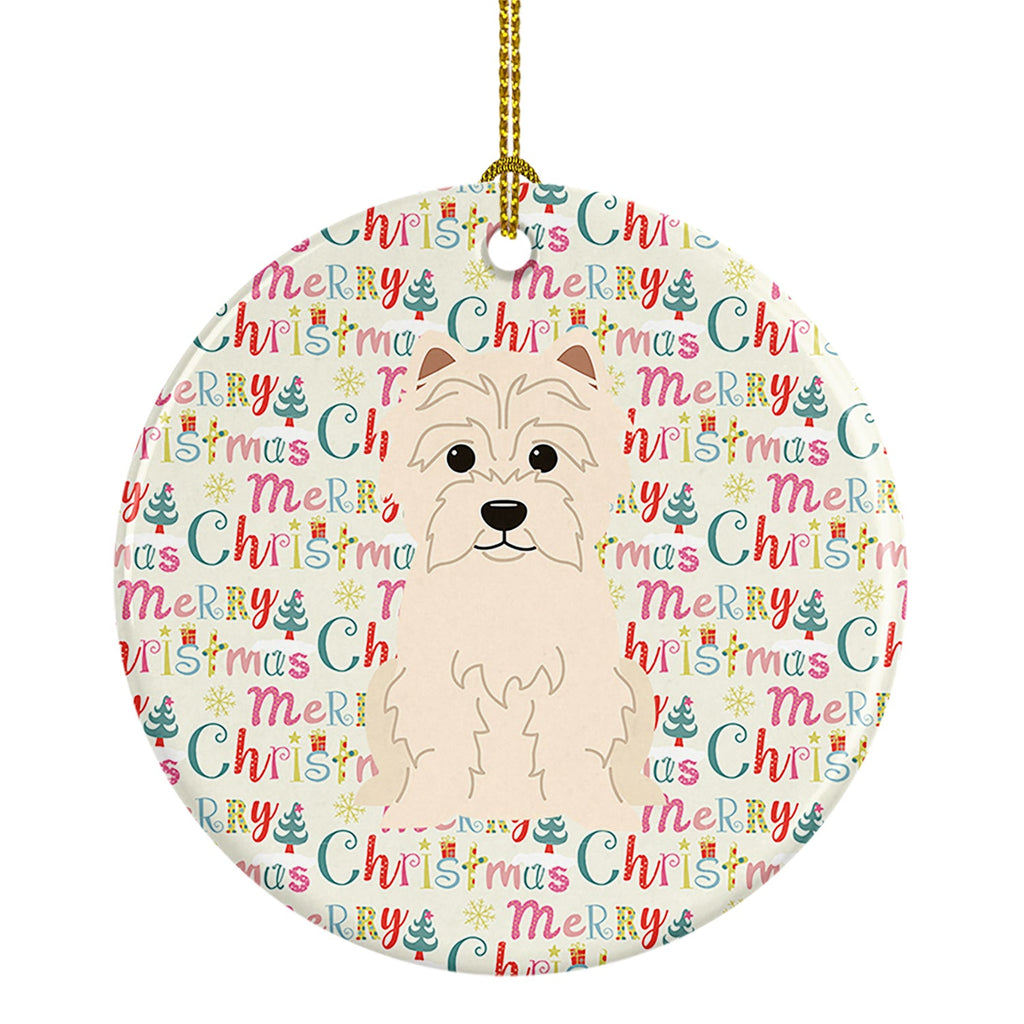 Merry Christmas Westie Ceramic Ornament