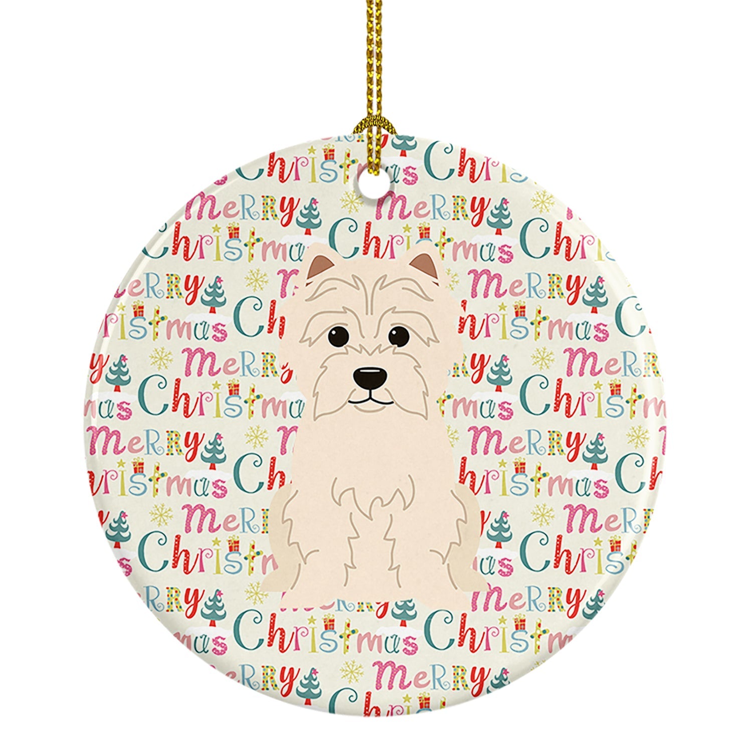 Merry Christmas Westie Ceramic Ornament