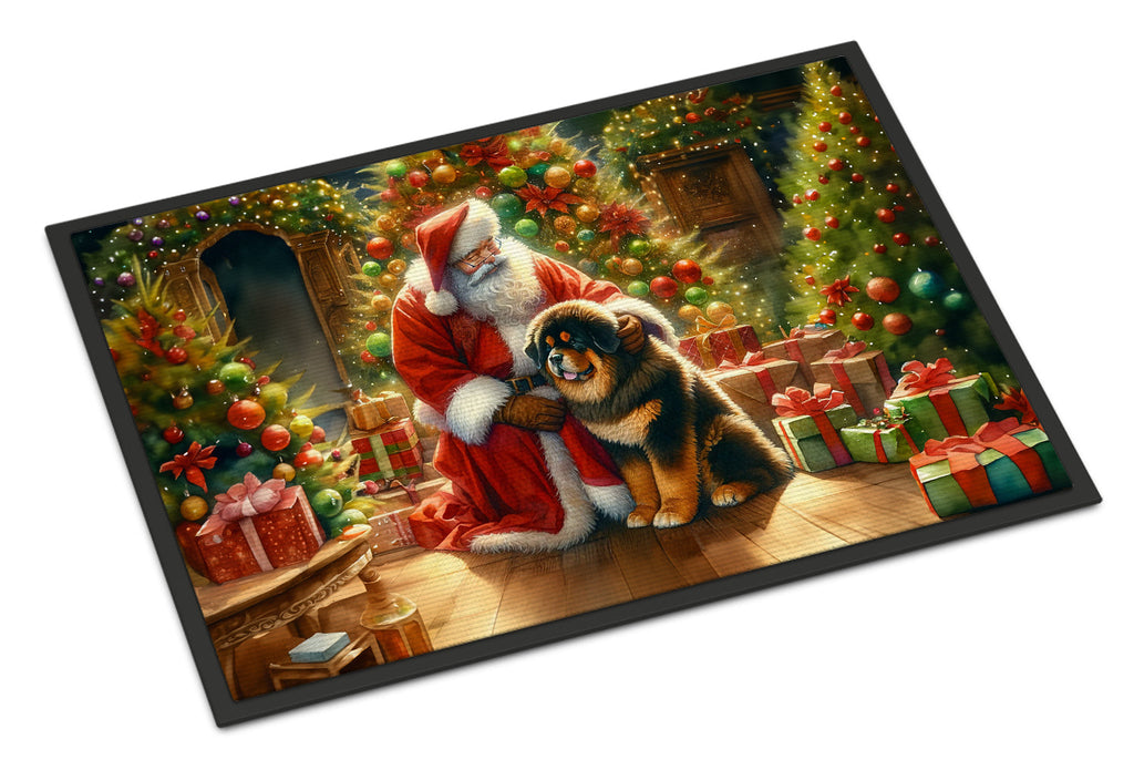 Tibetan Mastiff and Santa Claus Doormat