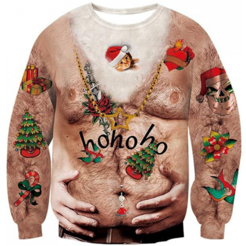3D Christmas Sweatshirt with Fun Print for Couples | Streetwear