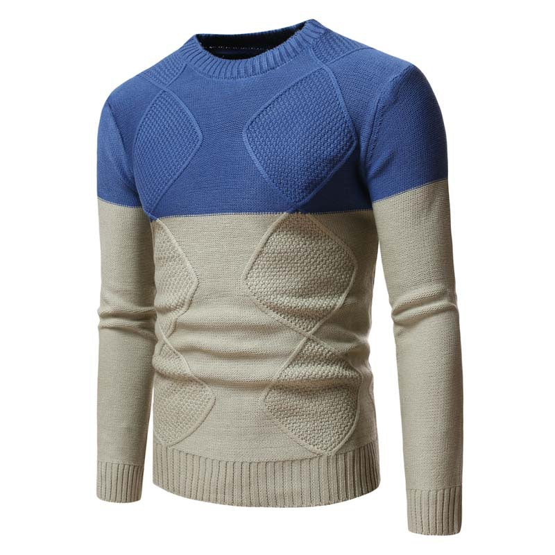 Men's Round Neck Jacquard Sweater