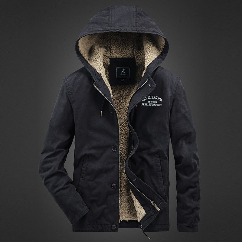 Men's Cotton Loose Fit Casual Lapel Jacket