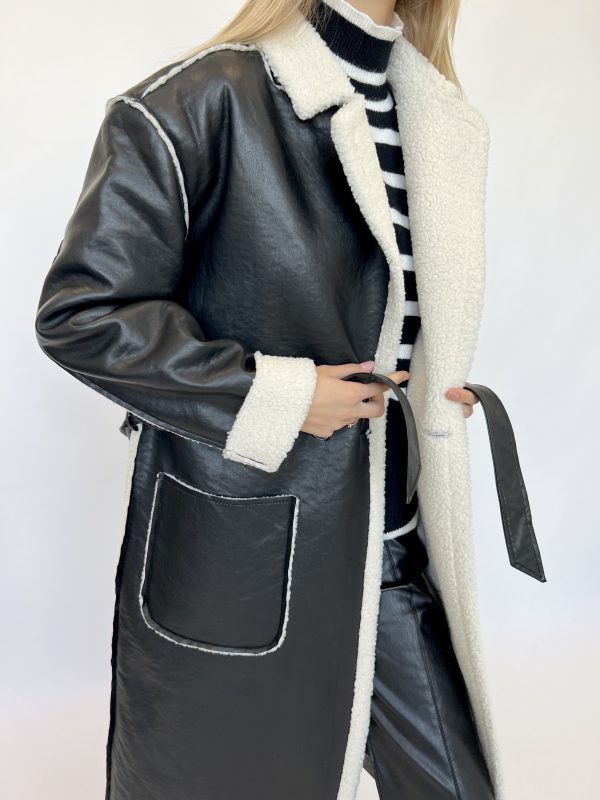 Casual Thickened Leather Trench Coat - Loose Fit Jacket