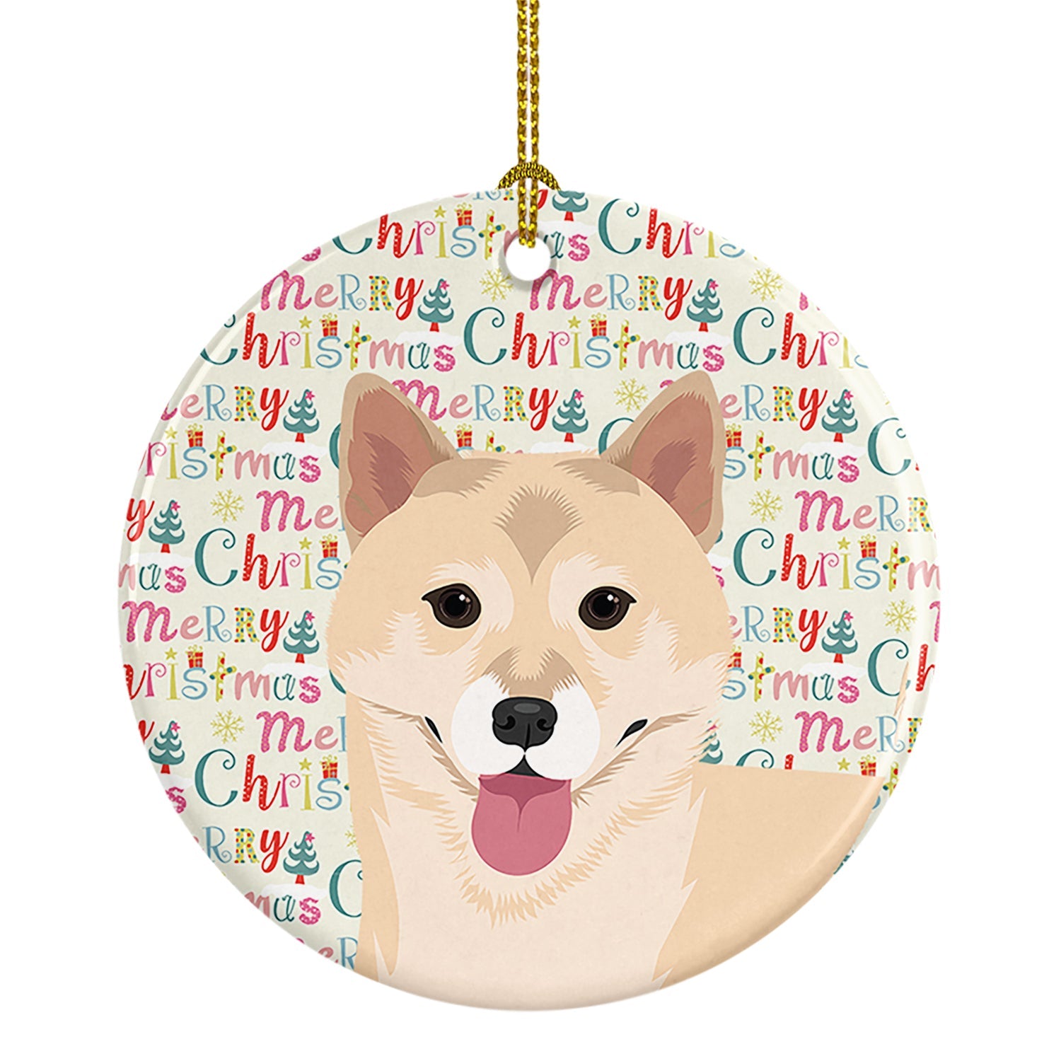 Shiba Inu Cream #1 Christmas Ceramic Ornament