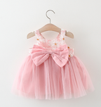 Girls' New Floral Mesh Slip Dress for Summer