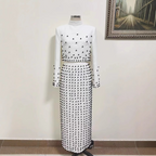 Beaded Half Turtleneck Suit