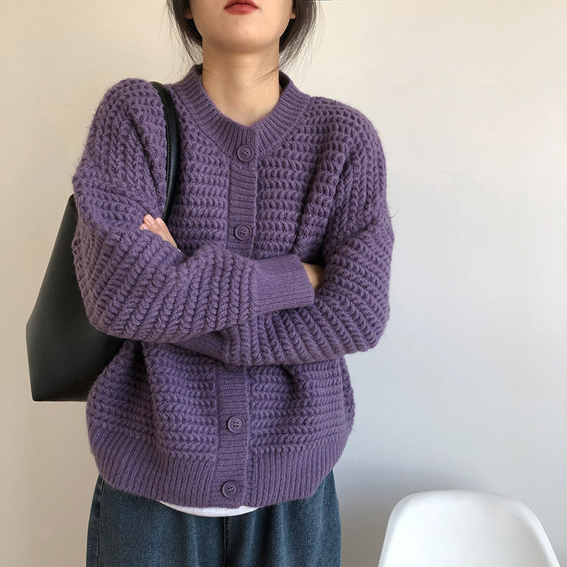 2023 Women's Autumn Knitted Cardigan Sweater (Beige/White)
