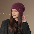Double-Layer Knitted Wool Warm Fashion Hat | Embroidered Cap