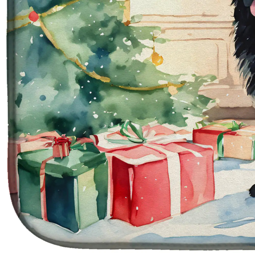 Newfoundland Cozy Christmas Dish Drying Mat