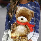 Women's Long Sleeve Jumper with Round Neck Pattern