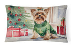 Yorkie Christmas Throw Pillow