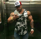 Men's Quick-Dry Skull Print Workout Tank Top