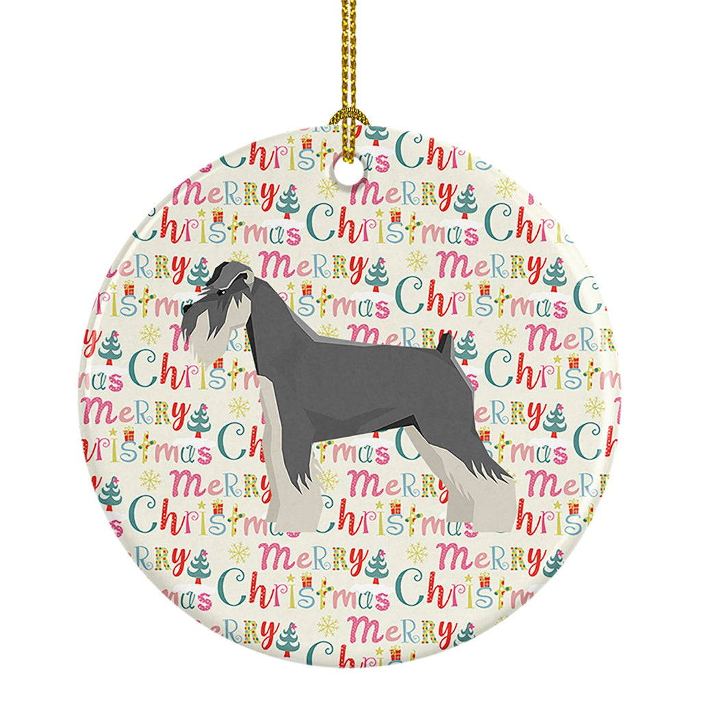 Schnauzer Merry Christmas Ceramic Ornament