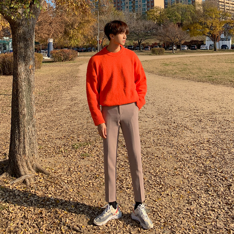 Men's Winter Round Neck Sweater for Students
