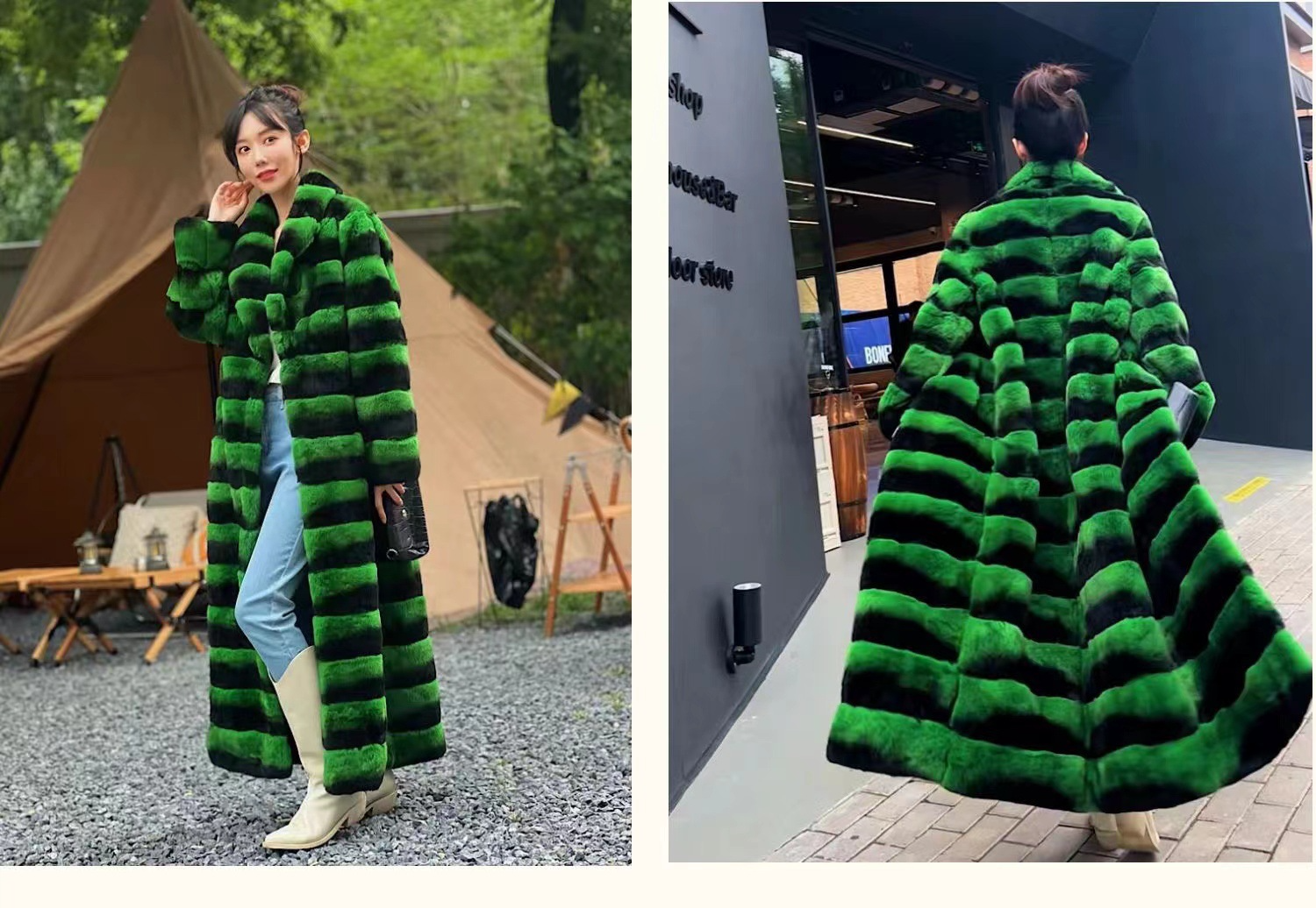 Standing Collar Fur Jacket
