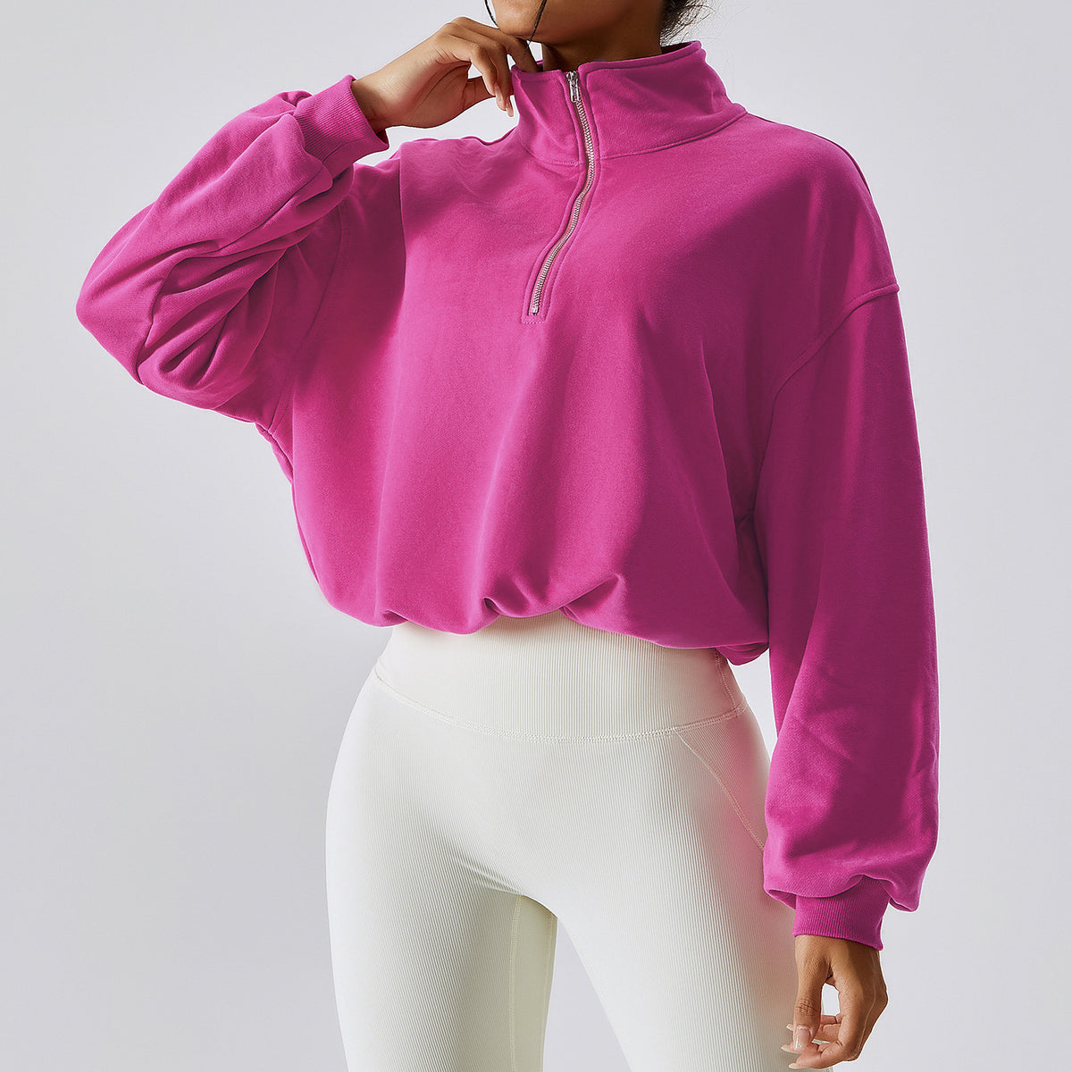 High Neck Pullover Fitness Sweatshirt for Women | Streetwear