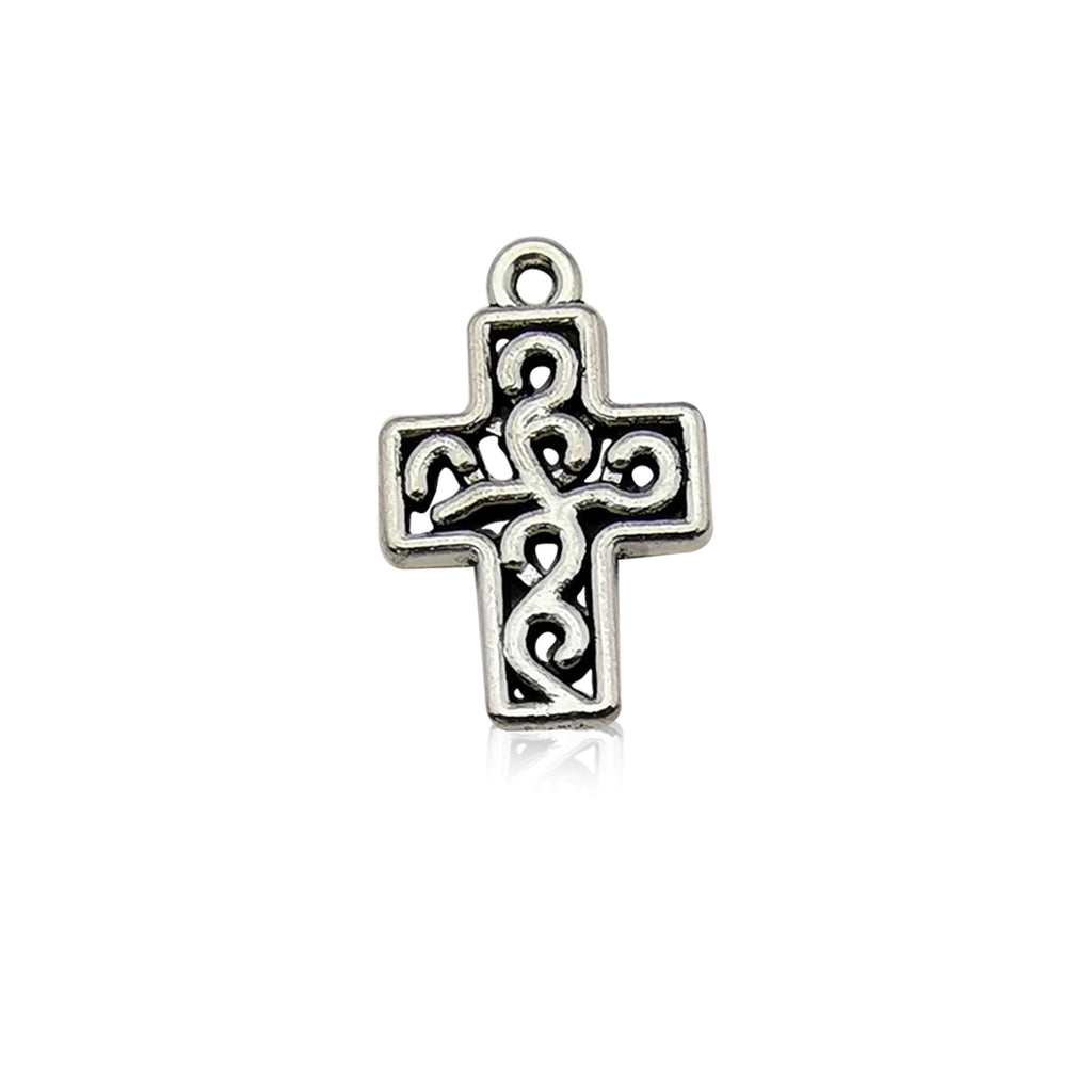Vintage Silver Cross Pendant Charm