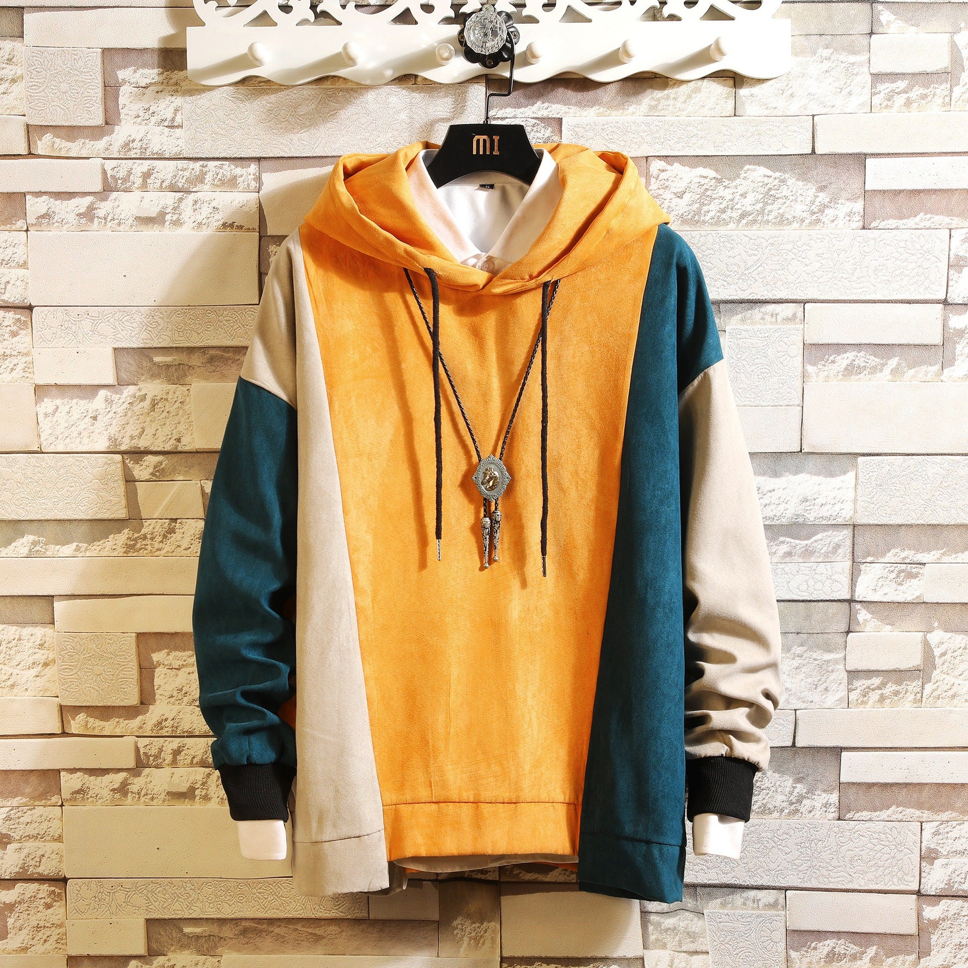 URSPORTTECH Men's Patchwork Casual Long Sleeve Hoodie | Streetwear