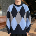 Men's Retro Round Neck Sweater for Spring & Autumn