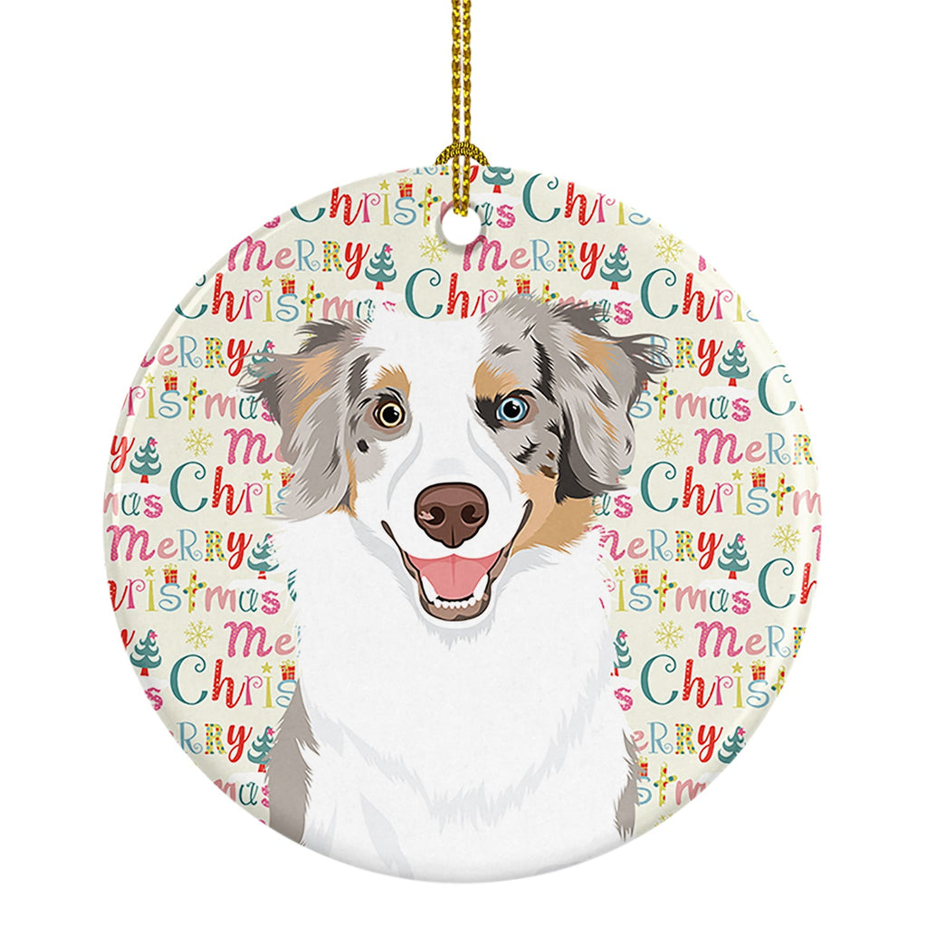 Australian Shepherd Red Merle Tricolor #1 Christmas Ceramic Ornament