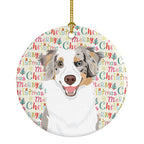 Australian Shepherd Red Merle Tricolor #1 Christmas Ceramic Ornament