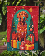 Red Redbone Coonhound Holiday Christmas Garden Flag