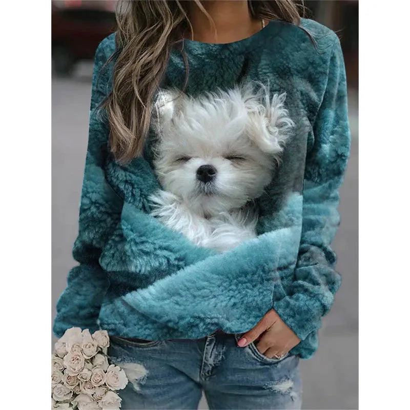 Kawaii 3D Printed Cute Animal Sweatshirt for Women | Streetwear