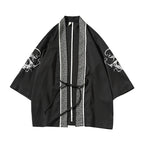 Men's Chinese Crane Embroidered Cardigan with 3/4 Sleeves
