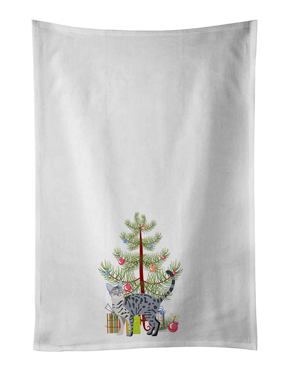 California Spangled Cat Christmas Kitchen Towel Set of 2