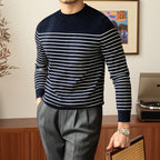 Vintage Crew Neck Knit Pullover for Men | Streetwear