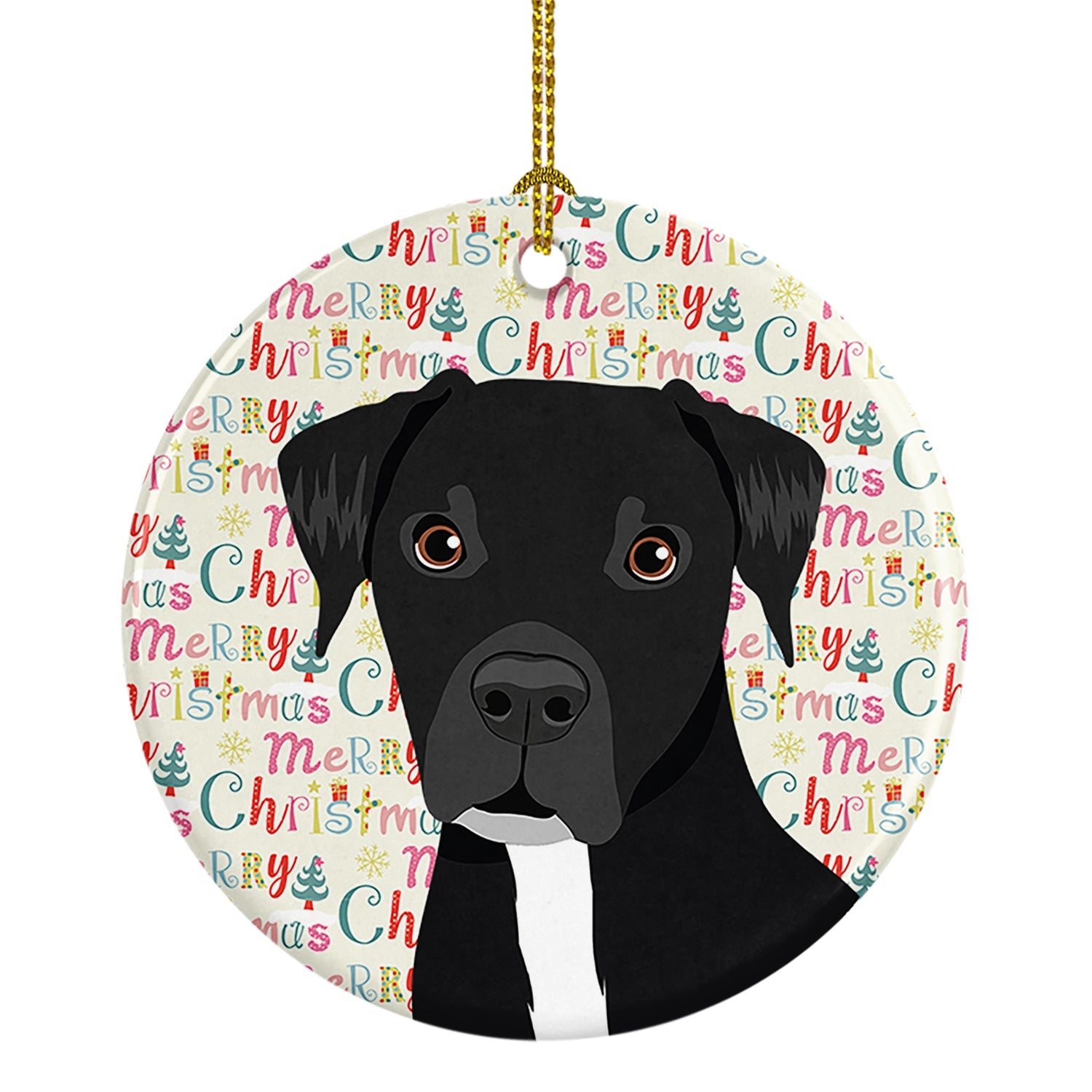 Pit Bull Black #1 Christmas Ceramic Ornament