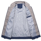 Men's Spring Stand Collar Mid-Length Windbreaker Jacket