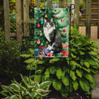 Norwegian Forest Cat By the Christmas Tree Garden Flag