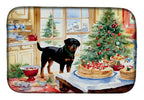 Rottweiler Christmas Cookies Dish Drying Mat