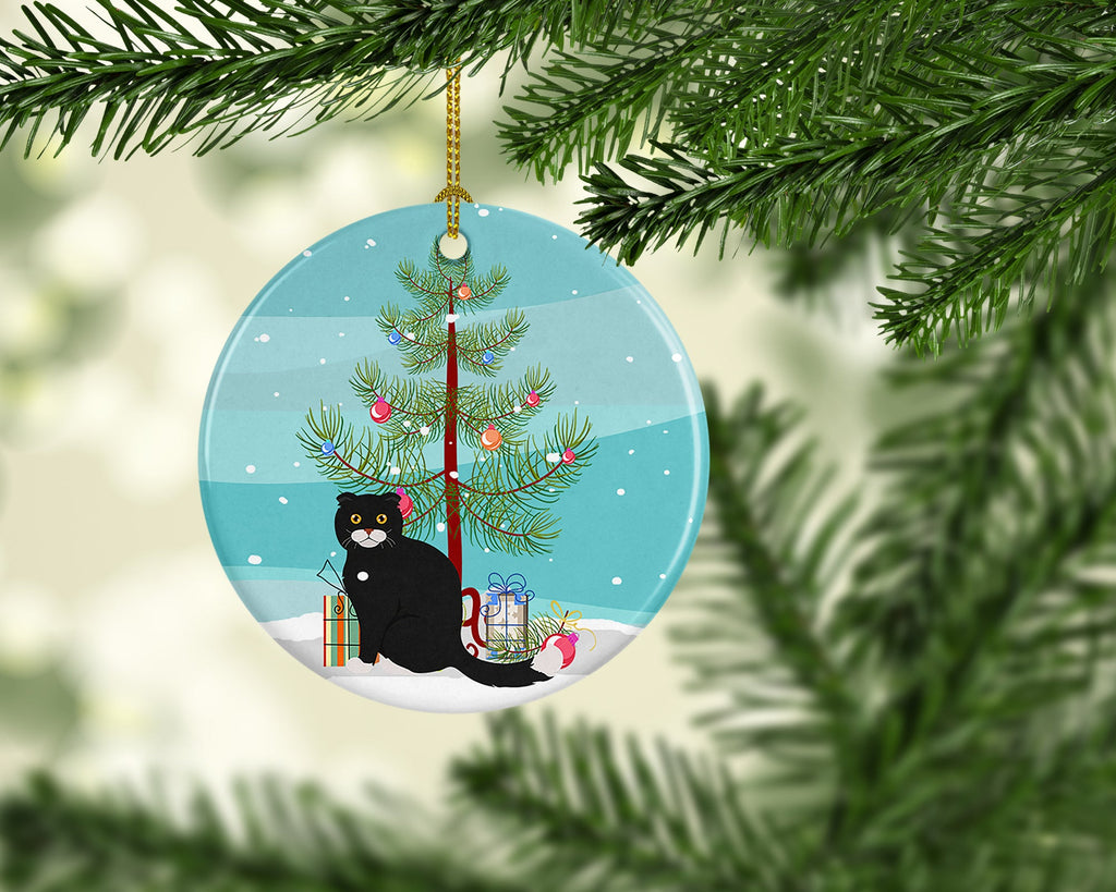 Foldex Exotic Fold Cat Christmas Ceramic Ornament