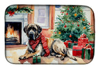 Mastiff Cozy Christmas Dish Drying Mat