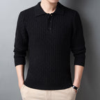 Plus Size Jacquard Sweater for Men - Autumn/Winter