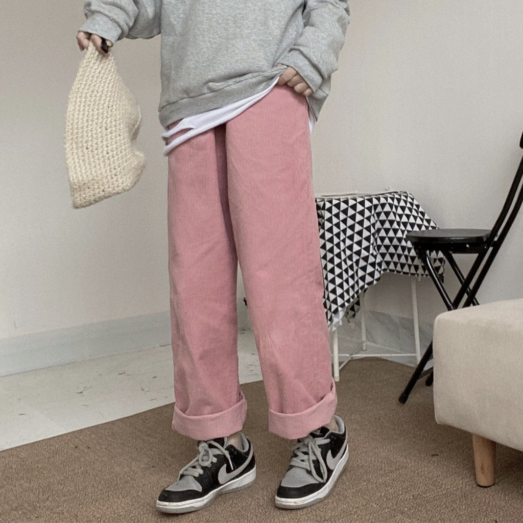 Women's Corduroy Wide Leg Sweatpants and Fleece Top